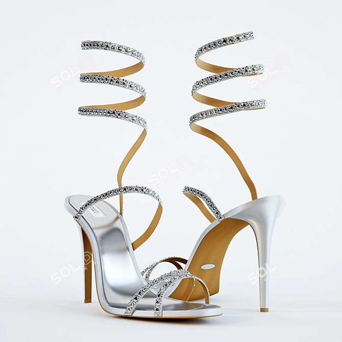 Title: Badgley Mischka Peace Sparkling Sandals 3D model image 1