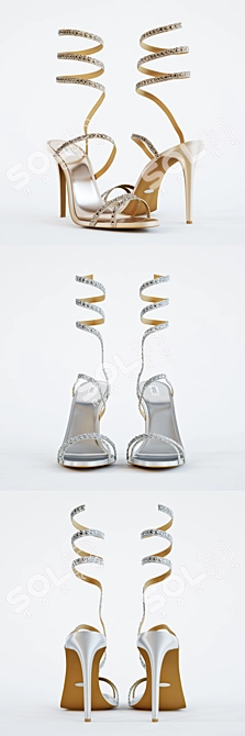 Title: Badgley Mischka Peace Sparkling Sandals 3D model image 2