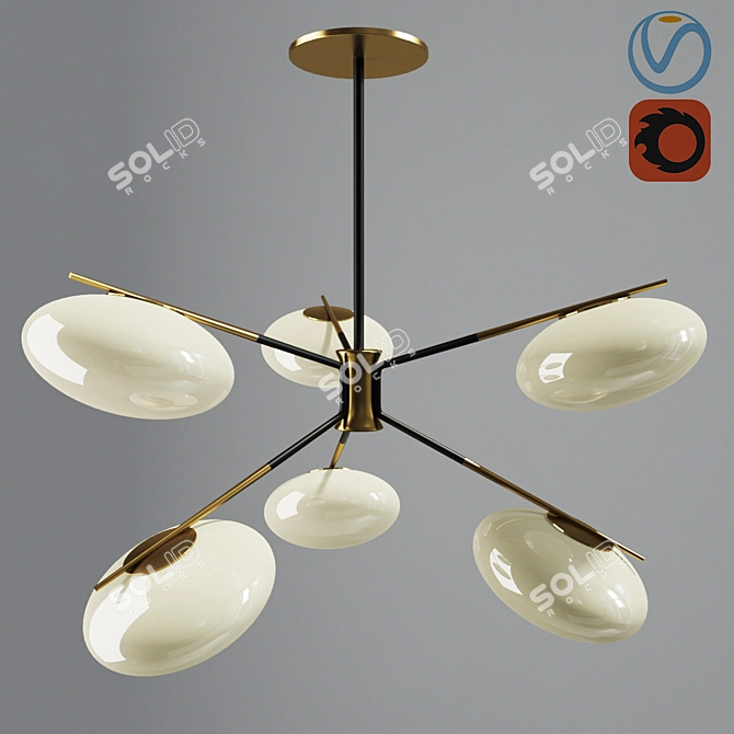 Title: Sleek LED Ceiling Lamp 3D model image 1