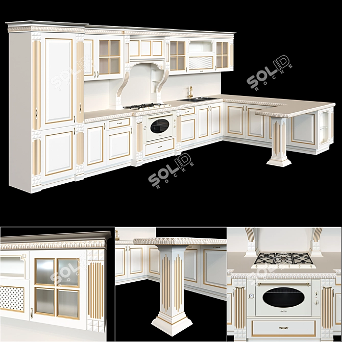 Classico Kitchen Set by VISMAP 3D model image 2