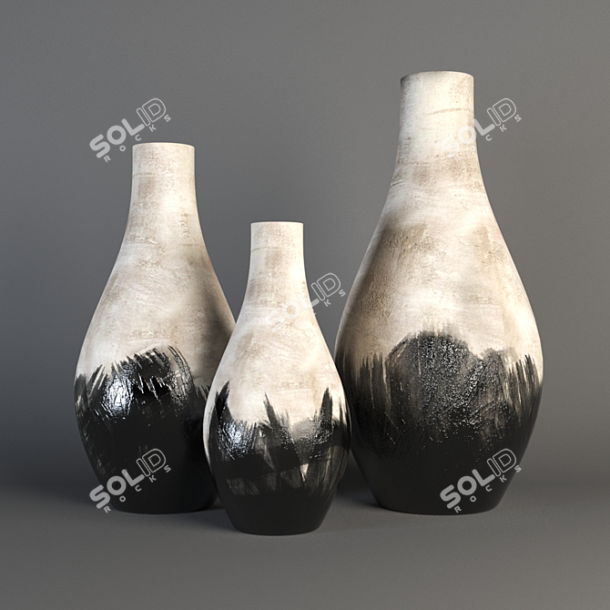 Rustic Charm Vase: No Plug-In 3D model image 2