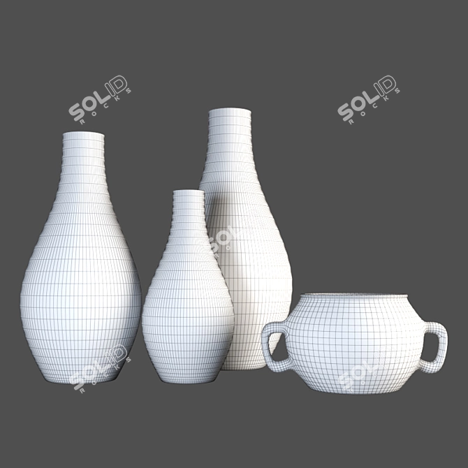 Rustic Charm Vase: No Plug-In 3D model image 3