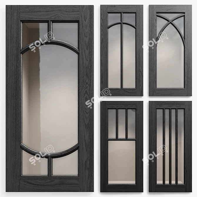 Sophisticated Cabinet Door Set 3D model image 1