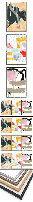 Artistic Framed Wall Painting Set 3D model image 2