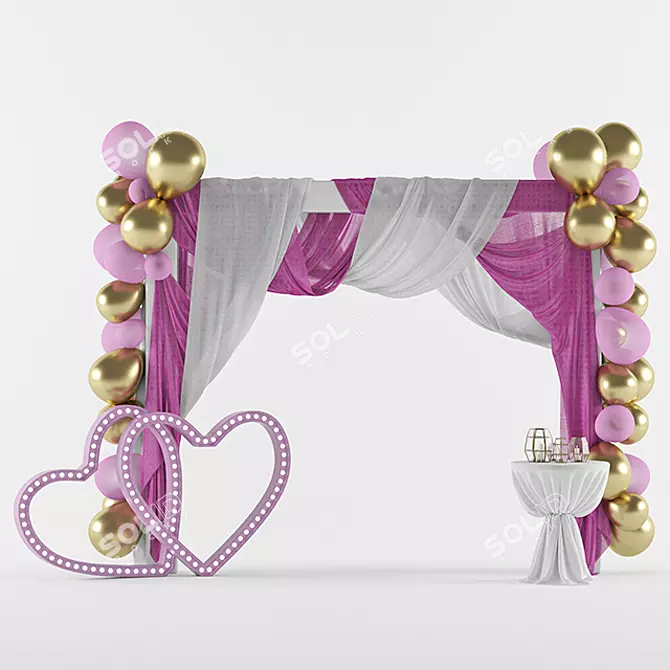 Wedding Bliss Decor Set 3D model image 1