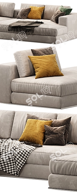 Title: Sleek Minotti Hamilton Sofa with Smooth Unwrapping 3D model image 2