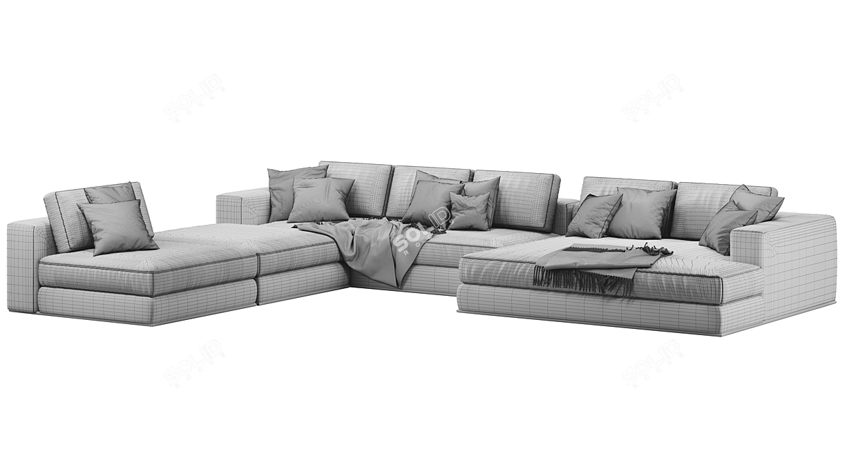 Title: Sleek Minotti Hamilton Sofa with Smooth Unwrapping 3D model image 3