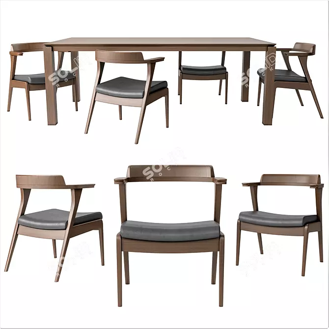 Sardunya: Stylish Table & Chairs 3D model image 1