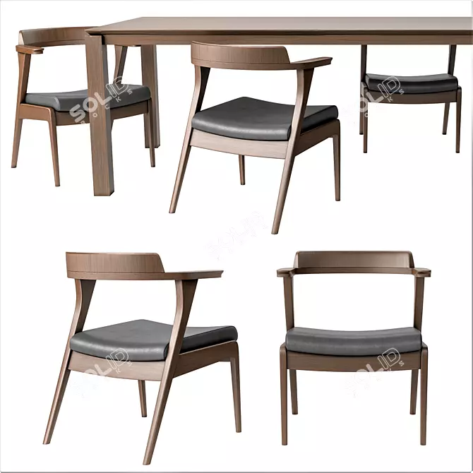 Sardunya: Stylish Table & Chairs 3D model image 2