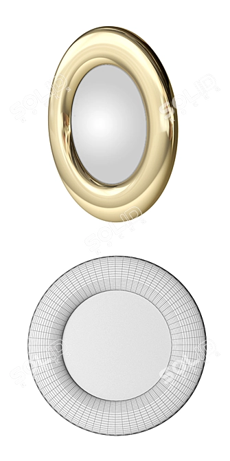 Handcrafted Venus Mirror: Elegant Home Decor 3D model image 3