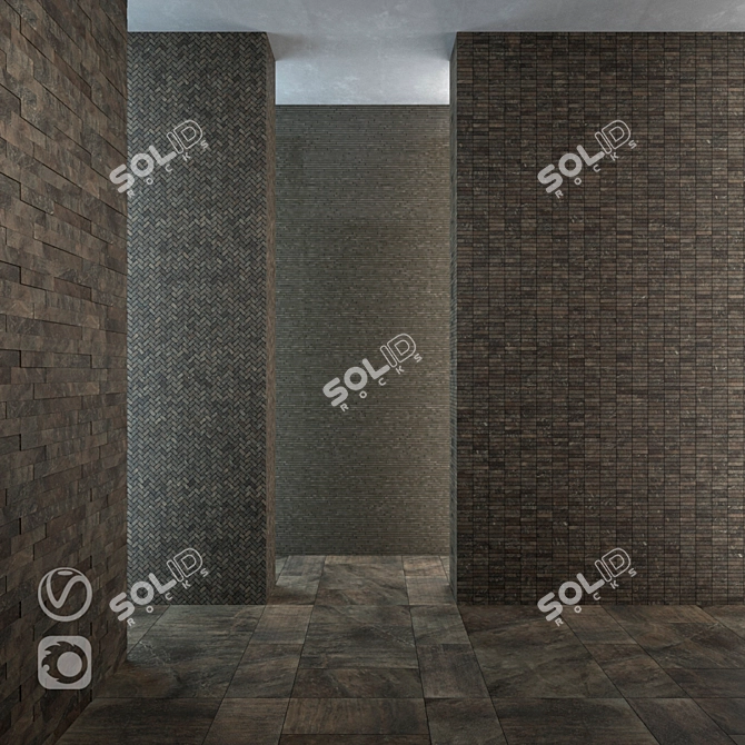 Italon Genesis Mercury Brown: Mosaic and Tile Collection 3D model image 1