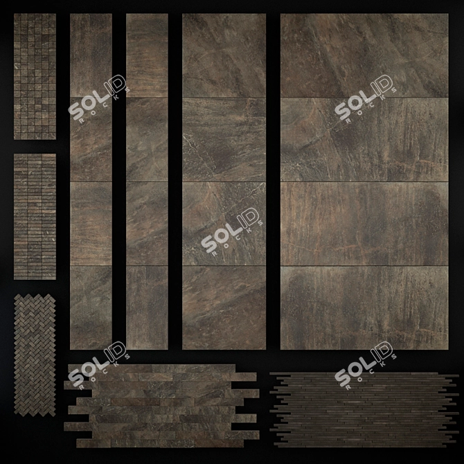 Italon Genesis Mercury Brown: Mosaic and Tile Collection 3D model image 2