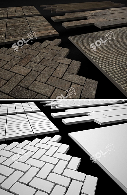 Italon Genesis Mercury Brown: Mosaic and Tile Collection 3D model image 3