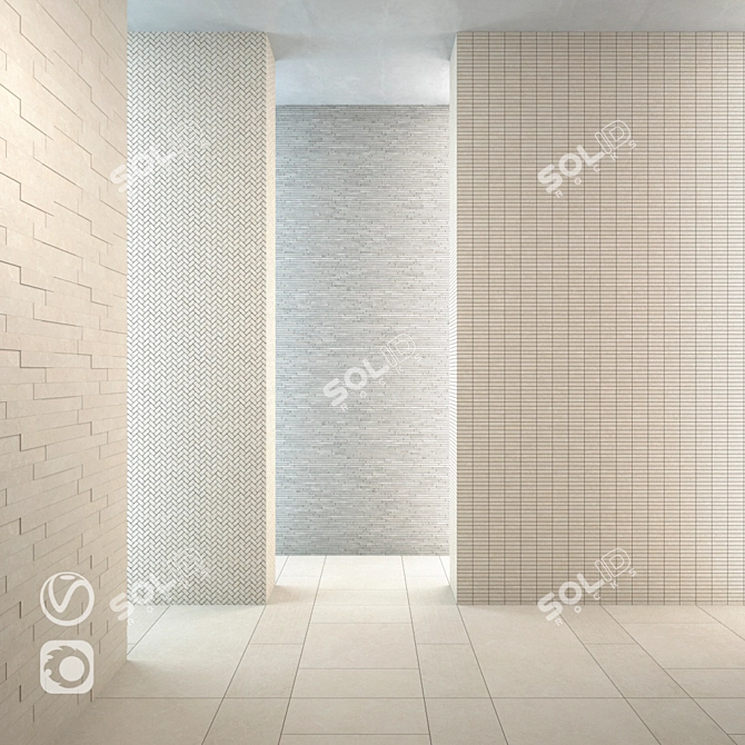 Italon Genesis Moon White - Elegant Mosaic & Tile Collection 3D model image 1