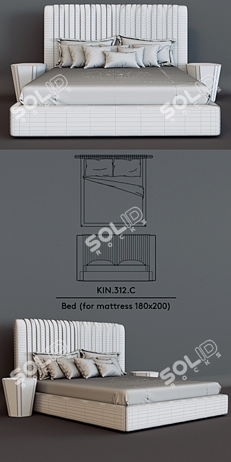 Roberto Cavalli Kingston Luxury Bed 3D model image 3