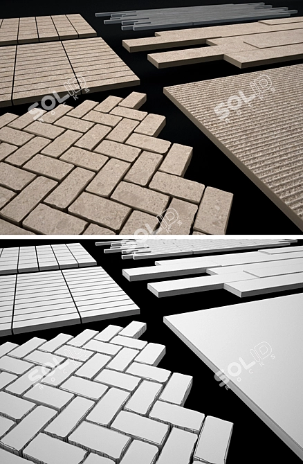 Title: Genesis Venus Cream Mosaic & Tile Collection 3D model image 3