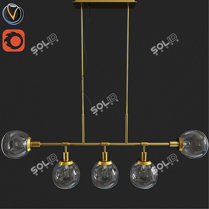 Modern Chandelier, Erich Maytoni 3D model image 1