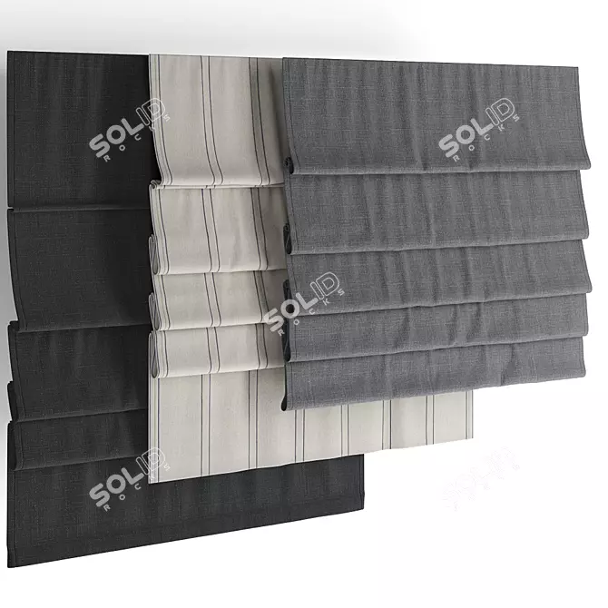 Elegant Roman Blinds 3D model image 1