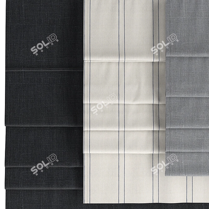 Elegant Roman Blinds 3D model image 2