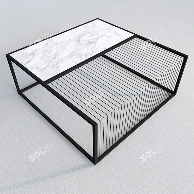 Elegant Tea Table, 100x100x40 3D model image 1