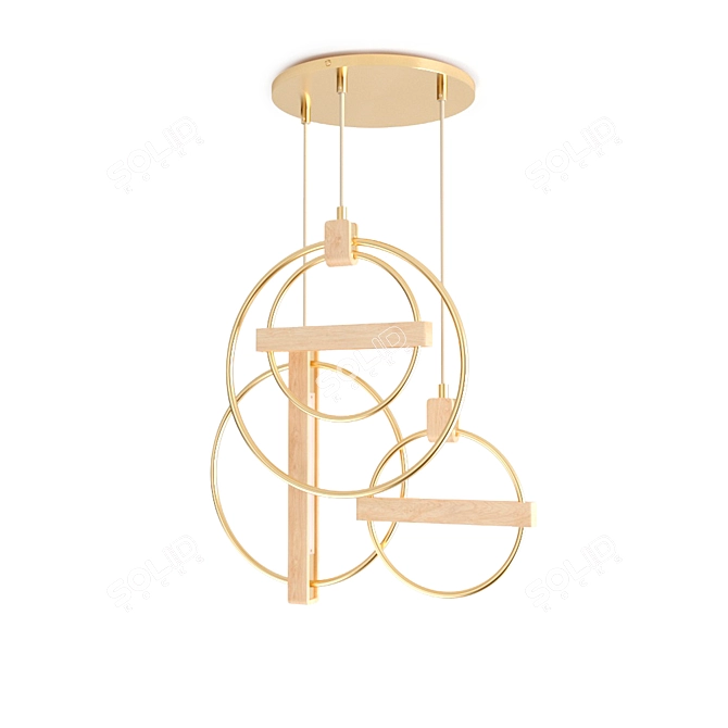 Bisected Orbs Pendant: Contemporary Elegance for Your Space 3D model image 1