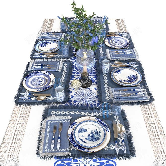 Mesh Table Setting 3D Model 3D model image 2