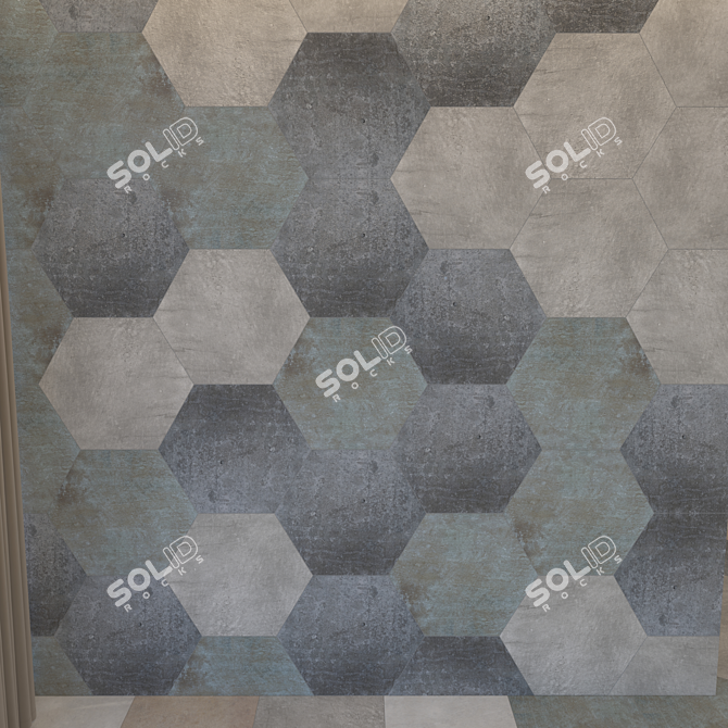 Exotic Jungle Hexagon Tiles 3D model image 2