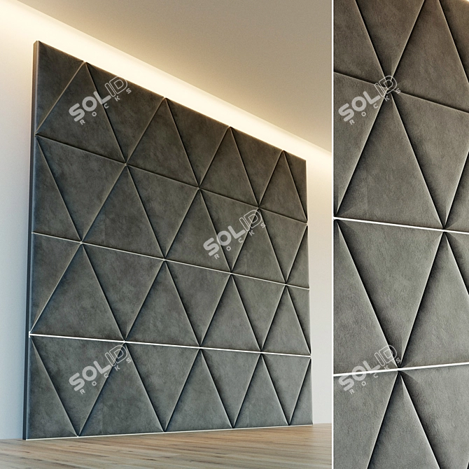 Metallic Molding Soft Panel - Stylize Your Walls! 3D model image 1