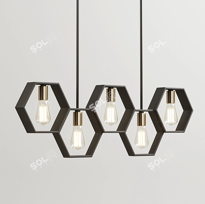 Sleek Hexagon Linear Light 3D model image 2