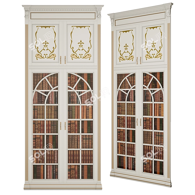 Vintage Elegance Bookshelf 3D model image 1