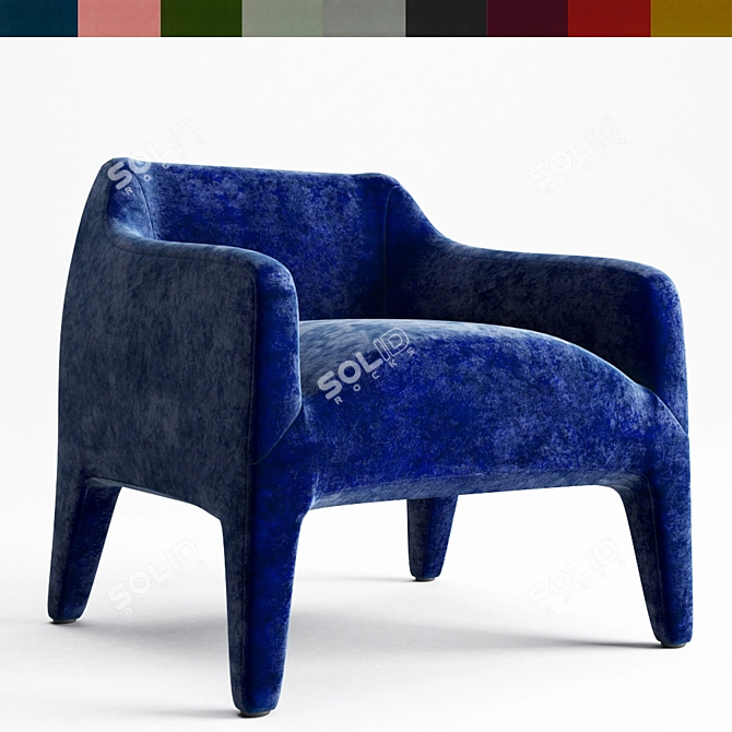 Kelly Armchair: Stylish Comfort with Customizable Colors 3D model image 1