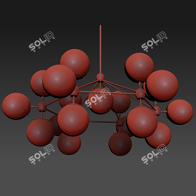 Modo 6-Sided Chandelier: Elegant 19-Globe Design 3D model image 2