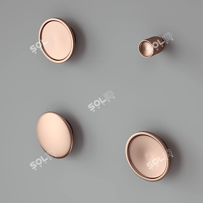 Copper Collection: Stylish Handles for Furniture 3D model image 1