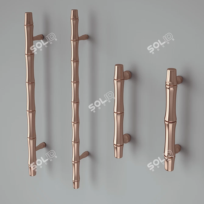 Versatile Copper Handles: The Perfect Furniture Upgrade 3D model image 1