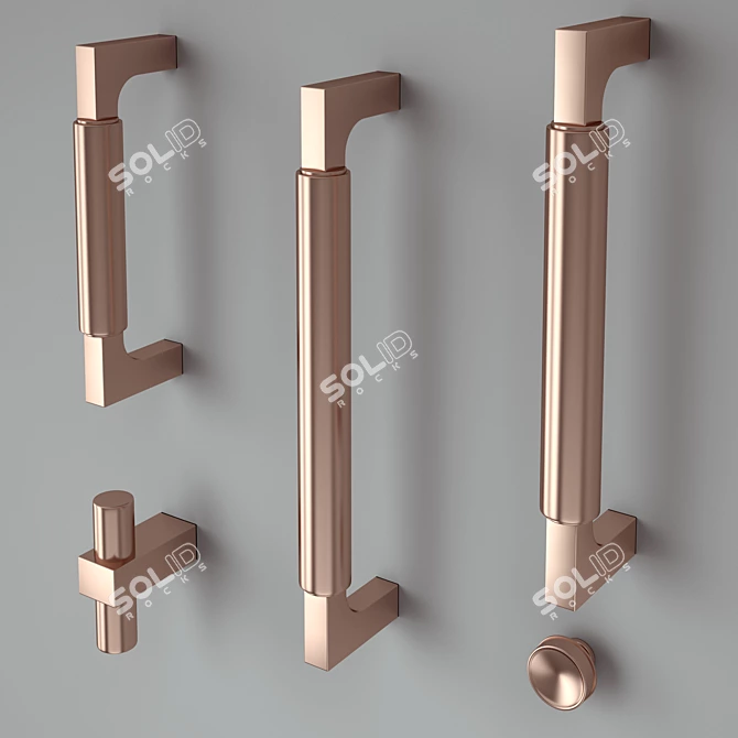 Copper Handle Collection 3D model image 1