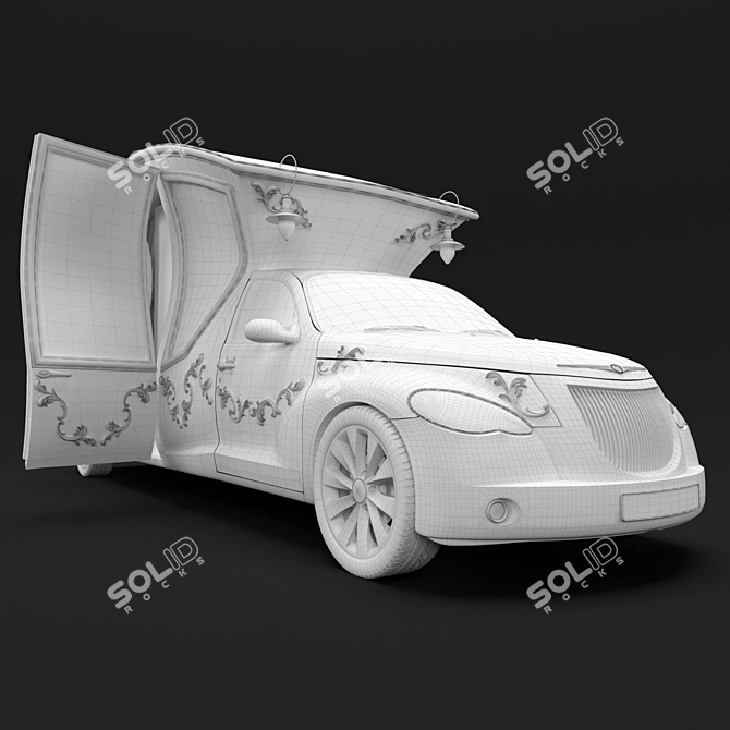 Cinderella Dream: Elegant Wedding Limousine 3D model image 3