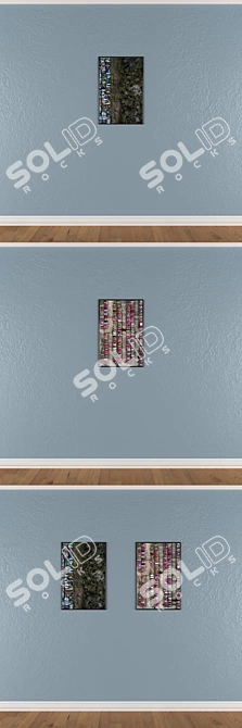 Elegant Wall Painting Set - No 749 3D model image 3