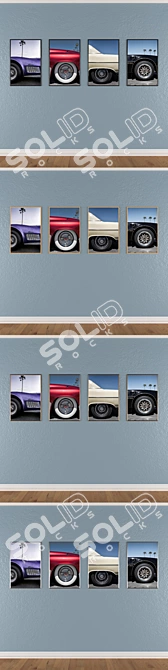 4-Piece Wall Painting Set with Multiple Frames 3D model image 3