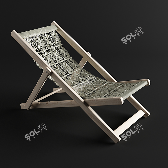 Boho Macrame Chair 3D model image 1