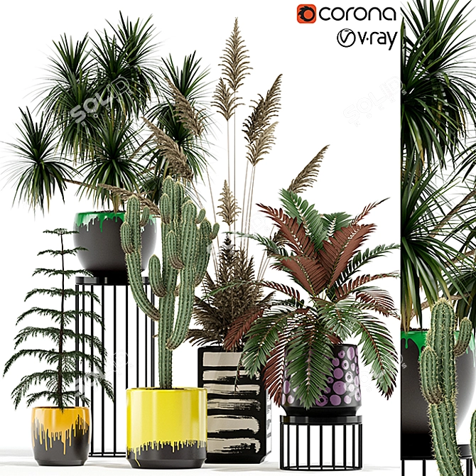 Tropical Oasis: Plants Collection 3D model image 1