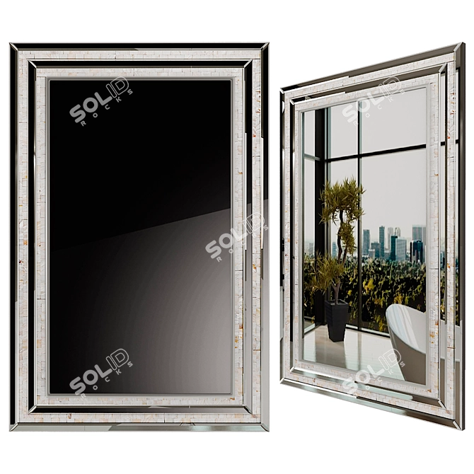 Elegant Sanders Wall Mirror 3D model image 1