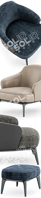 Modern Elegance: Minotti Leslie Armchair 3D model image 3