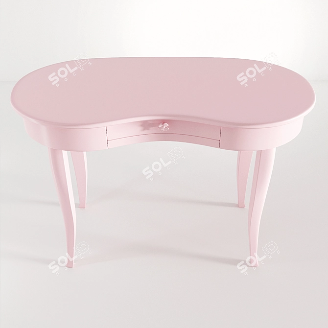 Classic Writing Desk with Curved Legs 3D model image 1