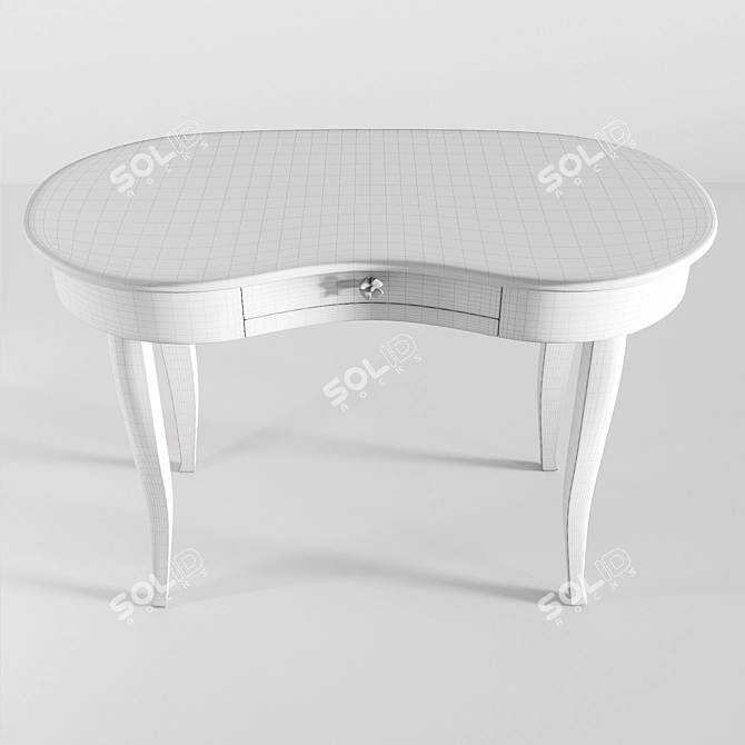 Classic Writing Desk with Curved Legs 3D model image 3