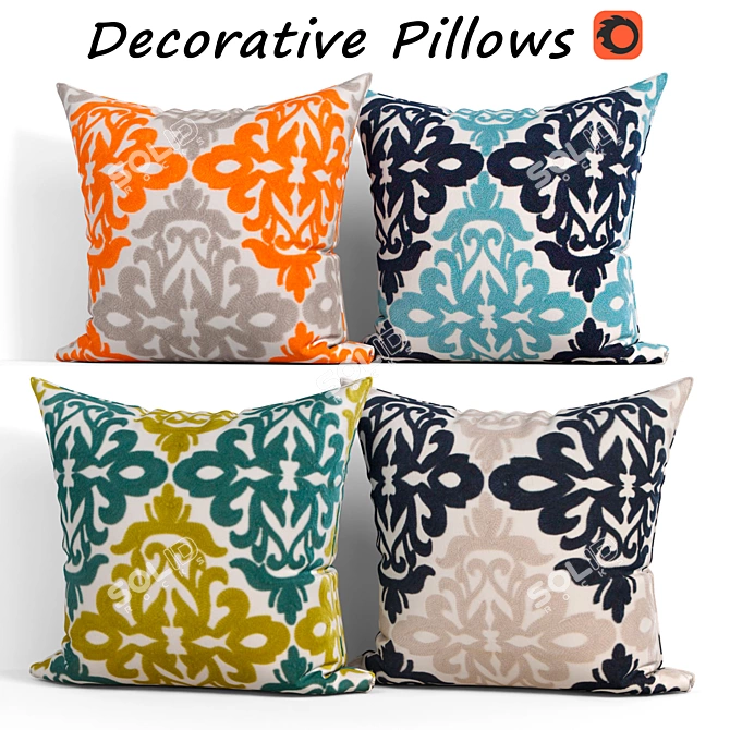 Decorative Pillows Set 240: Elegant Home Decor 3D model image 1