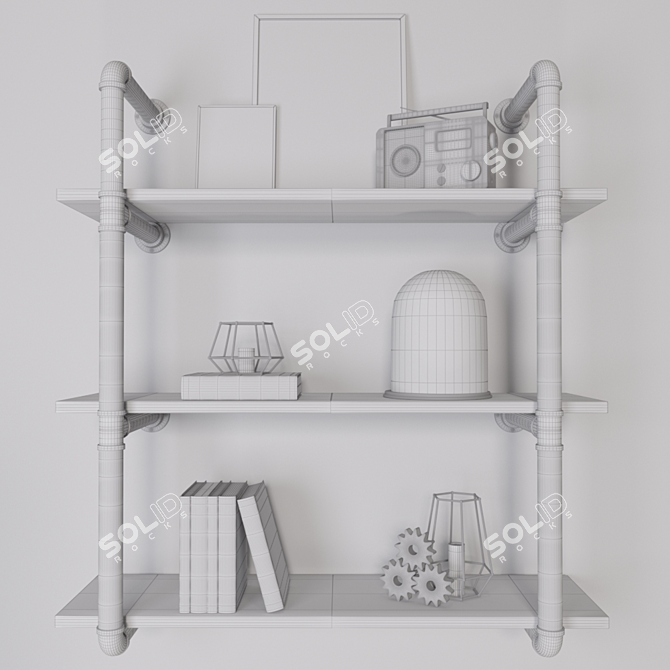 Industrial Loft Decor Set 3D model image 3