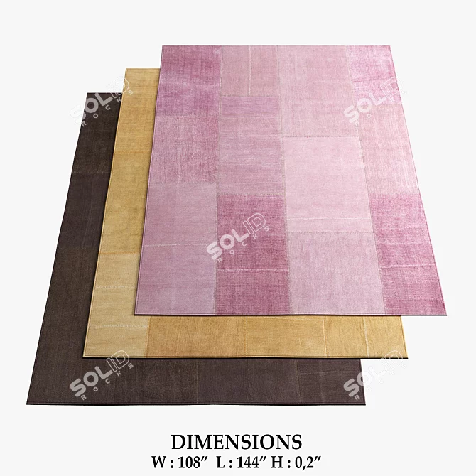 Kinnasand Hemp Plain Rugs 3D model image 1