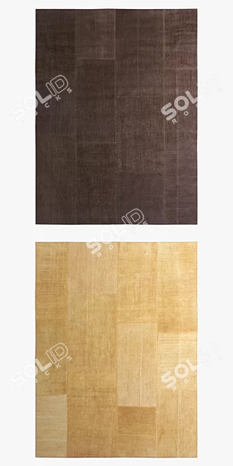 Kinnasand Hemp Plain Rugs 3D model image 2