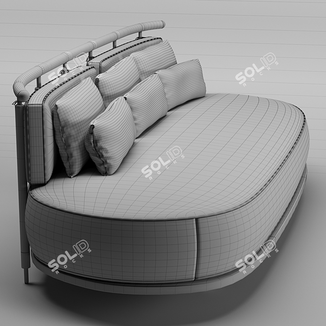 Elegant Teak Wood Sofa: Annibale Colombo Coriandolo 3D model image 1