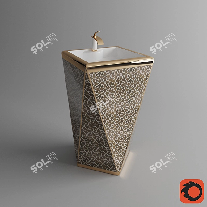 Modern Wash Stand - Sleek, Stylish, Functional 3D model image 1